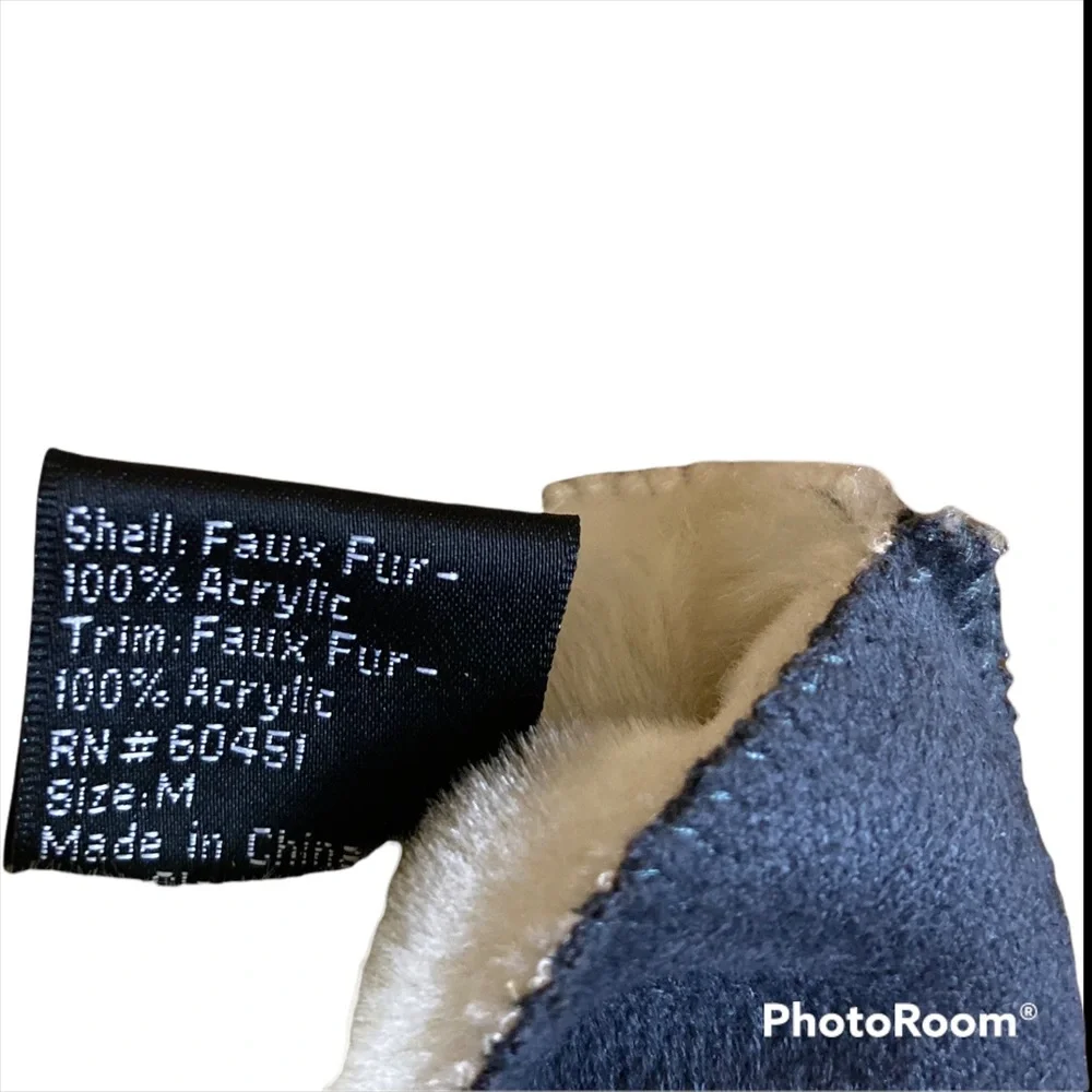 Surell Faux Shearling Flip-Top Mittens Gray Size M New without tag